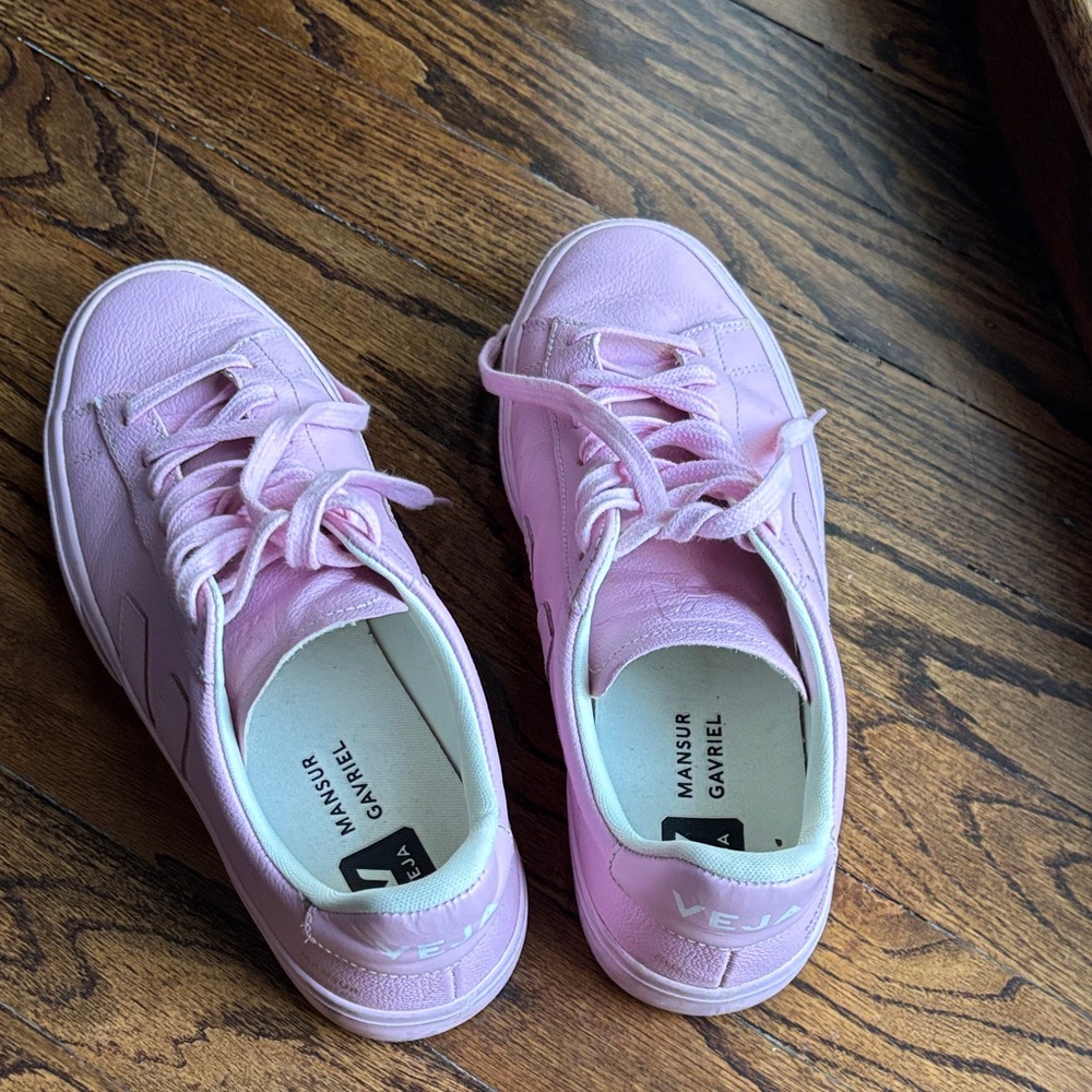 Veja Pink mansur Gavriel collab sneakers